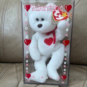 TY Original Beanie Baby Rare Valentino Bear with Tag Errors 8"